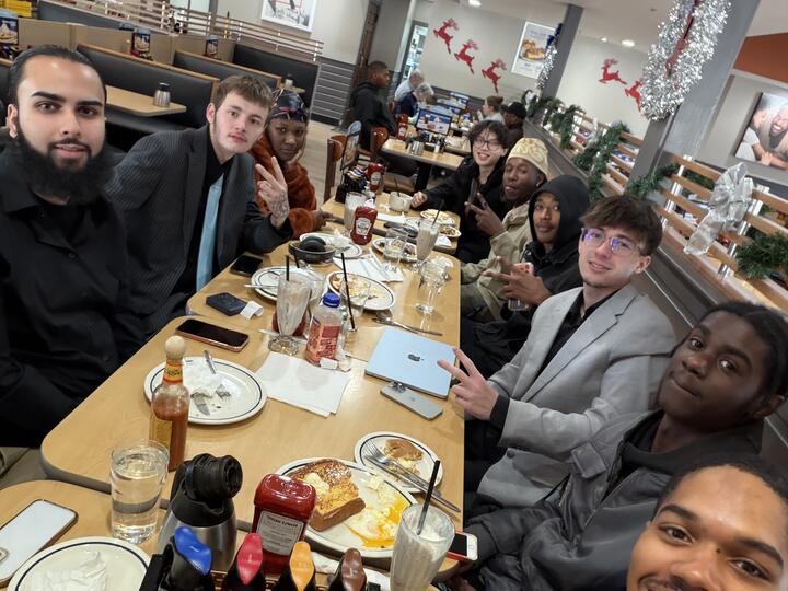 Lorem, Inc team breakfast at a diner