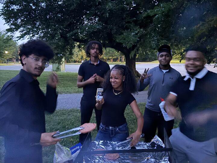 Lorem, Inc team at an outdoor cookout